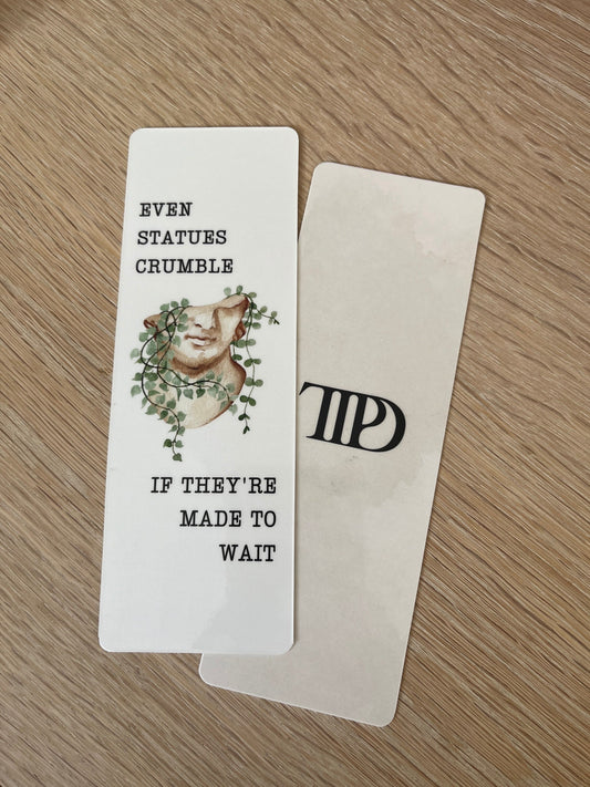 The Tortured Poets Department Handcrafted Bookmark: Perfect Gift for Swiftie Booklover. Featuring lyrics from TTPD The Prophecy