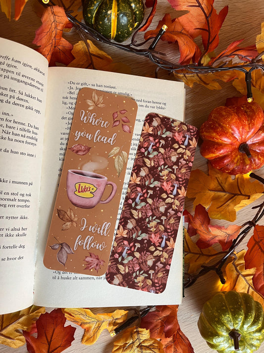 Gilmore Girls Handcrafted Bookmark: Bring the Stars Hollow Magic With You. "Where You Lead I Will Follow" Cozy Autumn Leaves - Double Sided