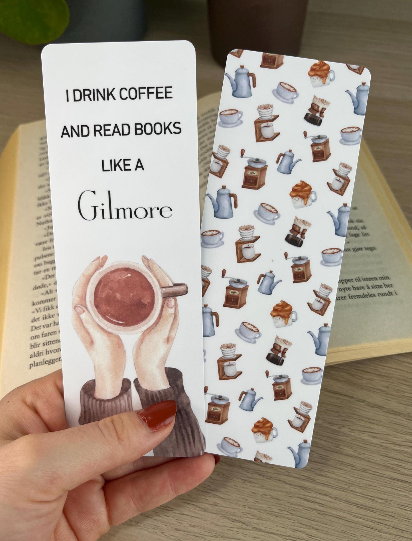 Gilmore Girls Matte Bookmark "I Drink Coffee and Read Books Like a Gilmore" Handcrafted with Cozy Watercolor Illustrations