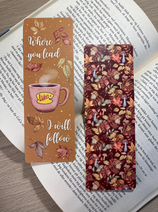 Gilmore Girls Handcrafted Bookmark: "Where You Lead I Will Follow" Cozy Autumn Leaves - Double Sided Matte Version