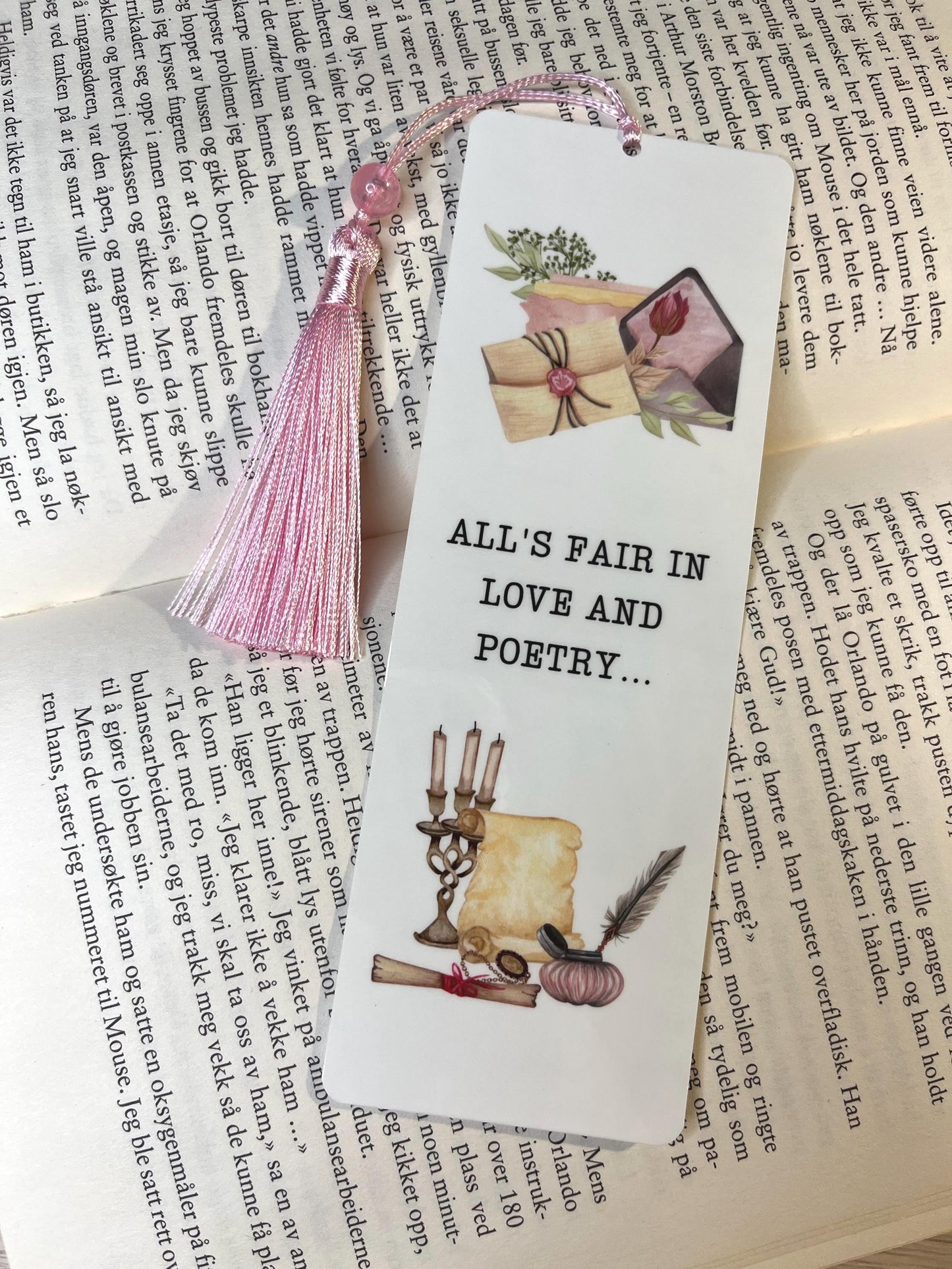 The Tortured Poets Department Handcrafted Bookmark: Perfect Gift for Swiftie. TTPD All’s Fair In Love and Poetry - Double Sided